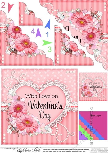 A Touch of Elegance Valentines Day Flowers, Lace & Pearls - Scalloped Corner Stacker