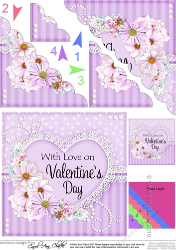 A Touch of Elegance Valentines Day Flowers, Lace & Pearls - Scalloped Corner Stacker