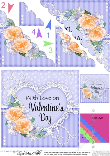 A Touch of Elegance Valentines Day Flowers, Lace & Pearls - Scalloped Corner Stacker