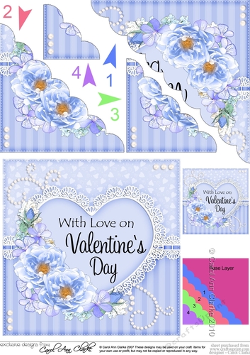 A Touch of Elegance Valentines Day Flowers, Lace & Pearls - Scalloped Corner Stacker