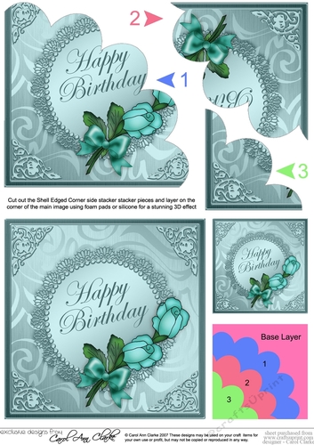 Roses and Metallic Lace Shell Edged Corner Side Stacker