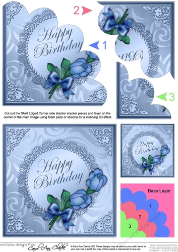 Roses and Metallic Lace Shell Edged Corner Side Stacker
