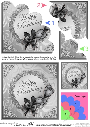 Roses and Metallic Lace Shell Edged Corner Side Stacker