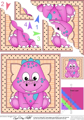 Cute Little Dinosaur Scalloped Corner Stacker