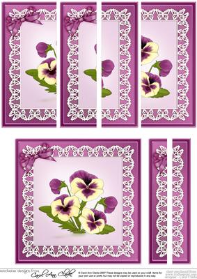 Pansy on Butterfly Lace Quick Card with Side Stacker Topper