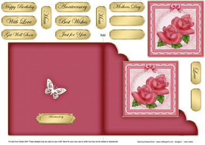 Just Roses Cut and Fold Corner Card