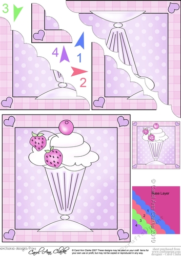 Sweet Treats Ice Cream Sundae - Scallop Corner side stacker Topper