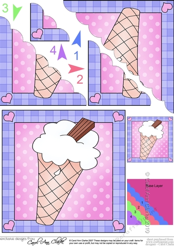 Sweet Treats Ice Cream - Scallop Corner side stacker Topper