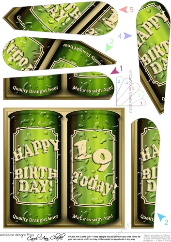 Happy Birthday 19 Today! Cans of Beer Fan Pyramage Topper