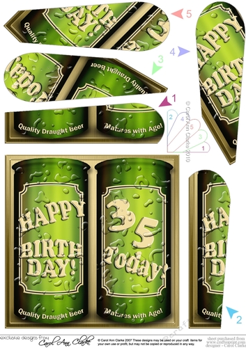 Happy Birthday 35 Today! Cans of Beer Fan Pyramage Topper