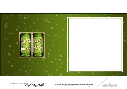 Have a Drink on Me! Cans of Beer square landscape insert
