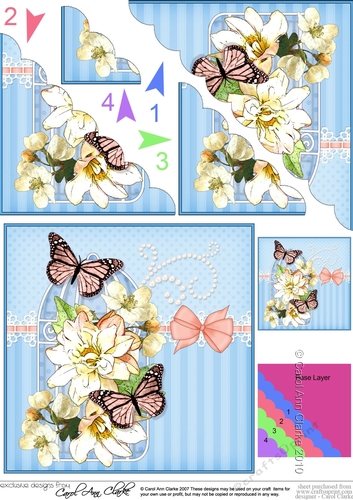 Pretty Flowers & Butterfly Birdcage Scalloped Corner Stacker