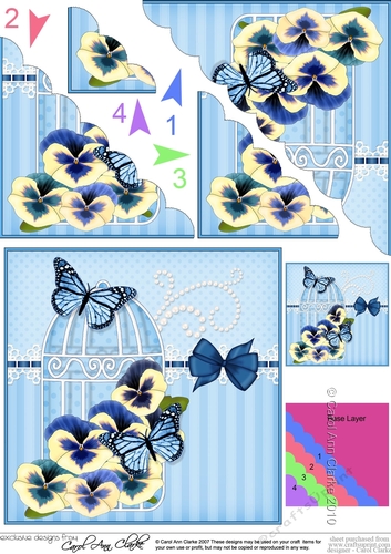 Pretty Flowers & Butterfly Birdcage Scalloped Corner Stacker