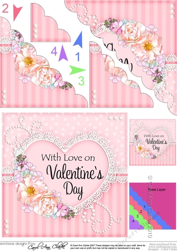 A Touch of Elegance Valentines Day Flowers, Lace & Pearls - Scalloped Corner Stacker