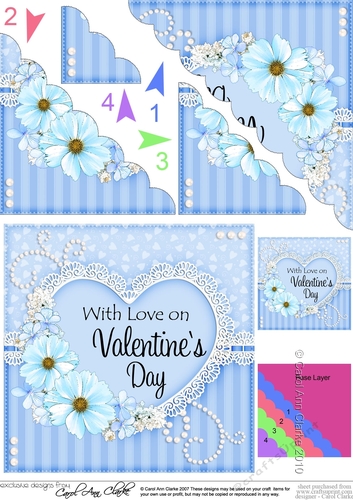 A Touch of Elegance Valentines Day Flowers, Lace & Pearls - Scalloped Corner Stacker