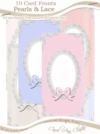 Dl Pearls and Lace Card Fronts Kit