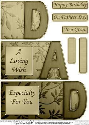 Dad Elegant Metallic Book Sheet