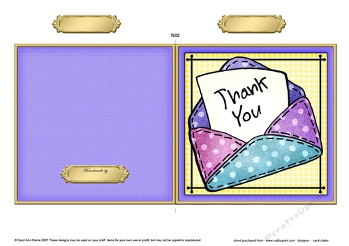 Thank You Envelope - Quick Cut and Fold Card