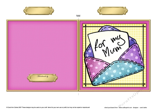 For My Mum - Quick Cut and Fold Card