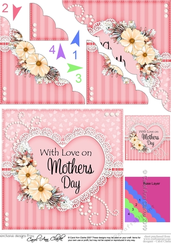 Mothers Day Flowers, Lace & Pearls Scalloped Corner Stacker
