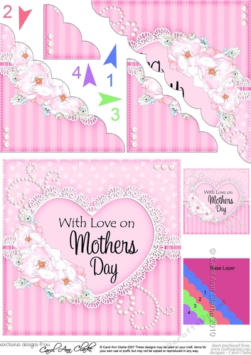 Mothers Day Flowers, Lace & Pearls Scalloped Corner Stacker