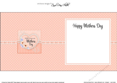 Mothers Day Flowers, Lace & Pearls square landscape insert