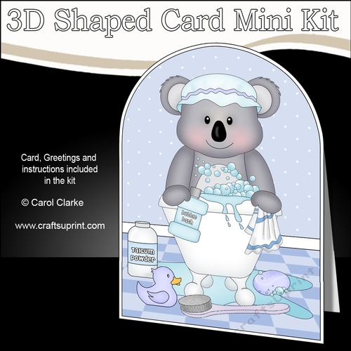 3D Shaped Card Kit - Bathtub Buddies - Cute Little Koala