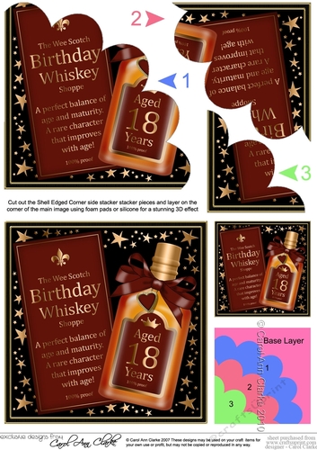 18th Birthday Whisky Shell Edged Corner side stacker