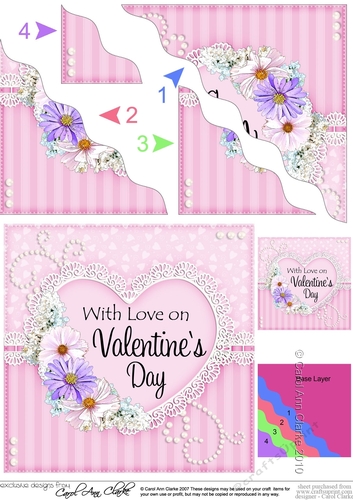 A Touch of Elegance Valentines Day Flowers, Lace & Pearls - Wavey Corner Stacker
