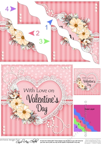 A Touch of Elegance Valentines Day Flowers, Lace & Pearls - Wavey Corner Stacker