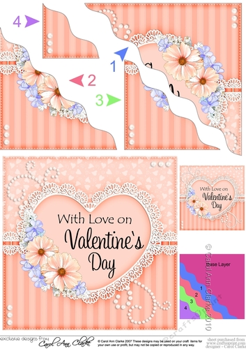 A Touch of Elegance Valentines Day Flowers, Lace & Pearls - Wavey Corner Stacker
