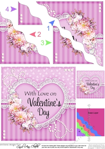 A Touch of Elegance Valentines Day Flowers, Lace & Pearls - Wavey Corner Stacker