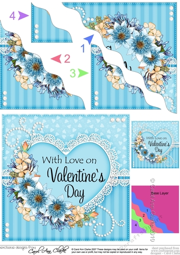 A Touch of Elegance Valentines Day Flowers, Lace & Pearls - Wavey Corner Stacker