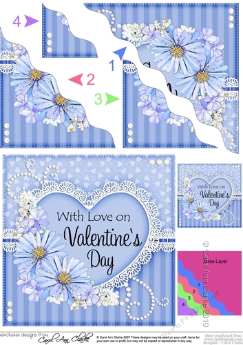 A Touch of Elegance Valentines Day Flowers, Lace & Pearls - Wavey Corner Stacker