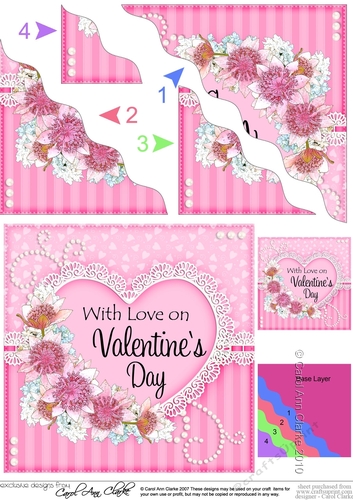 A Touch of Elegance Valentines Day Flowers, Lace & Pearls - Wavey Corner Stacker