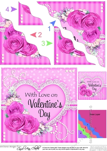 A Touch of Elegance Valentines Day Flowers, Lace & Pearls - Wavey Corner Stacker