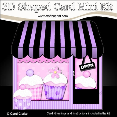 3D Shaped Card Kit - Little Cupcake Shop 