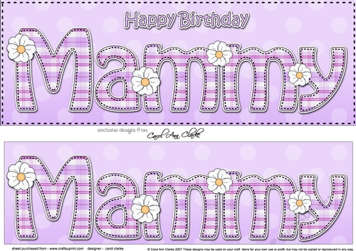 Large DL Happy Birthday MAMMY 3D decoupage with Tartan