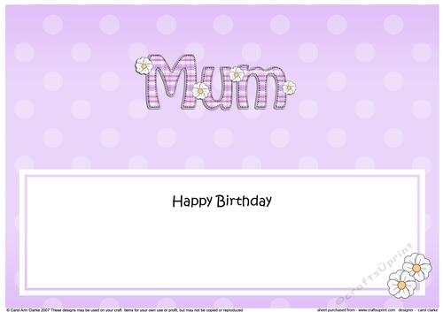 Large DL Happy Birthday MUM insert with Tartan