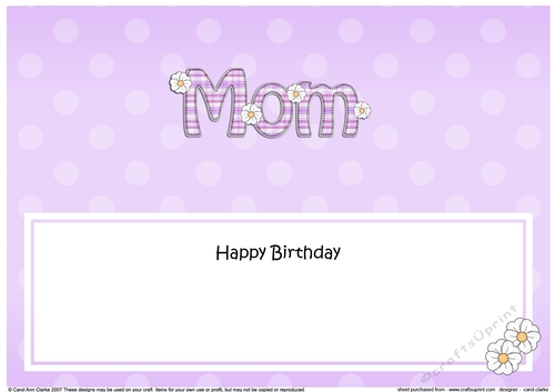 Large DL Happy Birthday MOM insert with Tartan