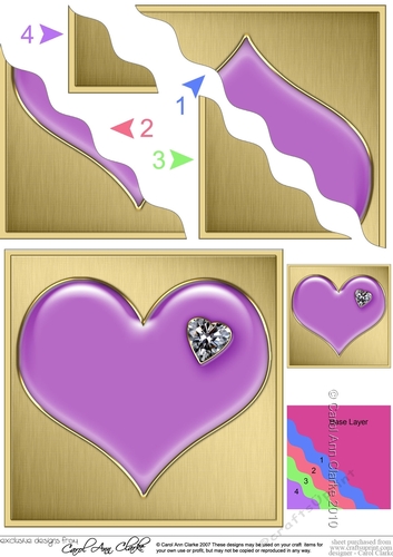 Romantic Enamel Heart with a Diamond - Wavy Corner side stacker Topper