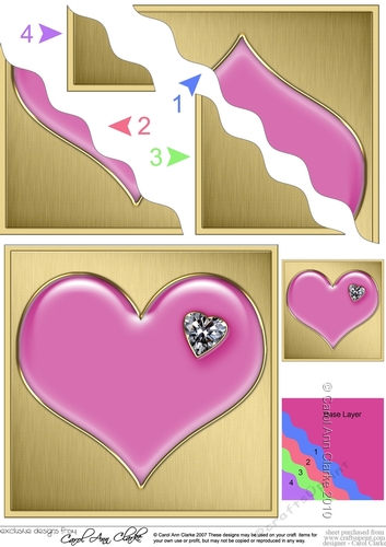 Romantic Enamel Heart with a Diamond - Wavy Corner side stacker Topper