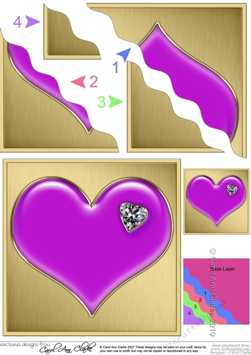Romantic Enamel Heart with a Diamond - Wavy Corner side stacker Topper