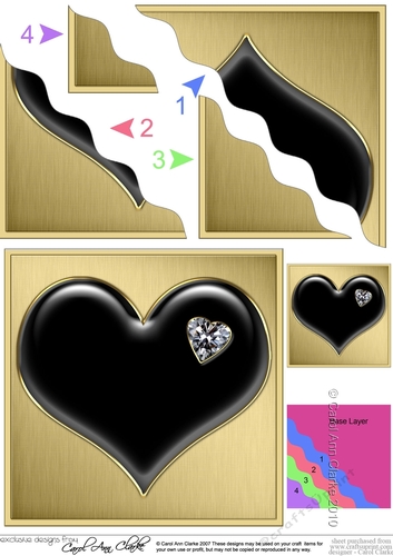 Romantic Enamel Heart with a Diamond - Wavy Corner side stacker Topper