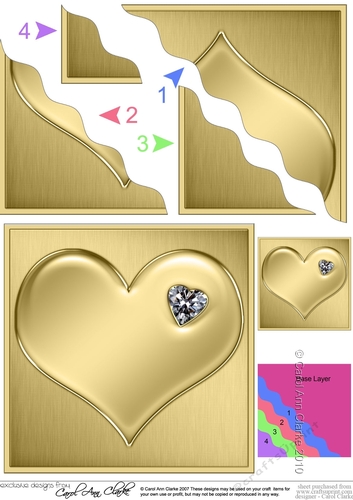 Romantic Enamel Heart with a Diamond - Wavy Corner side stacker Topper