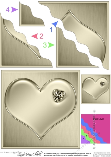 Romantic Enamel Heart with a Diamond - Wavy Corner side stacker Topper