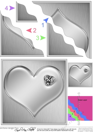 Romantic Enamel Heart with a Diamond - Wavy Corner side stacker Topper
