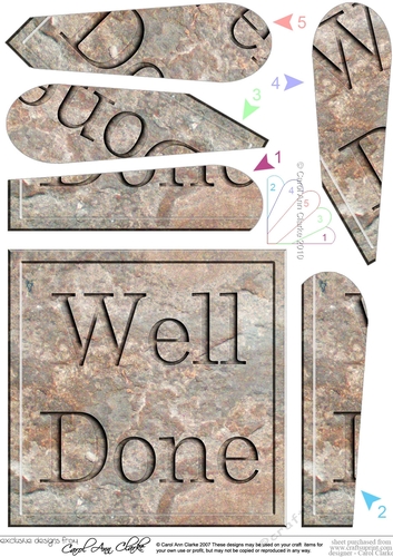 Well Done Set in Stone Fan Pyramage Topper