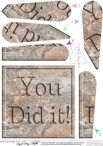 You Did it! Set in Stone Fan Pyramage Topper