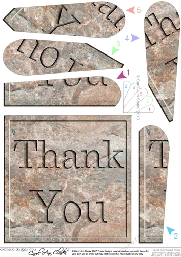 Thank You Set in Stone Fan Pyramage Topper